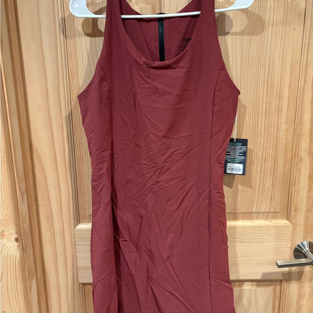 Youer Women's Mini ‘do it’ Dress in Dusty Red